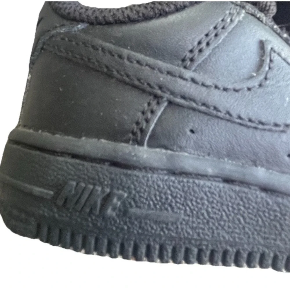 Nike Air Force 1 LE TD Triple Black Toddler Shoes Size 7C DH2926-001 EUC